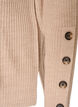 Strikket bluse med ribbestruktur og knappdetaljer, Beige, Packshot image number 3