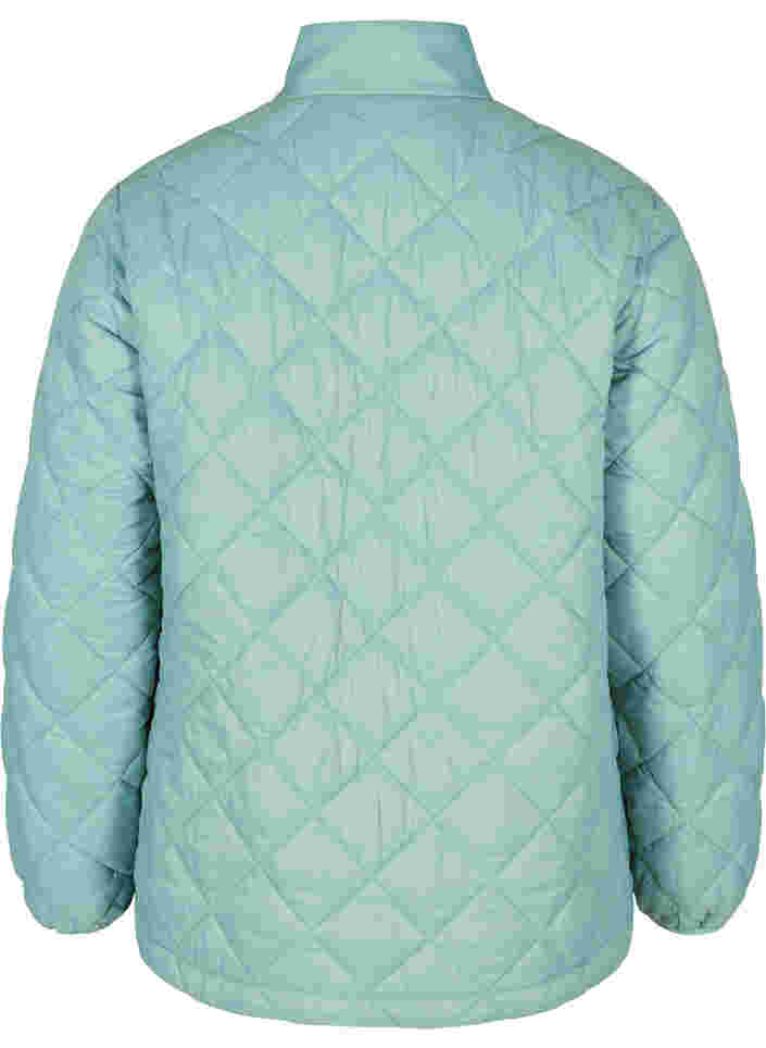 Quiltet lett jakke med glidelås og lommer, Sagebrush Green, Packshot image number 1