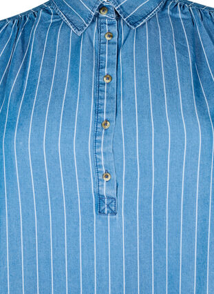 Zizzi Stripet TENCEL™ denim tunika, Blå, Packshot image number 2