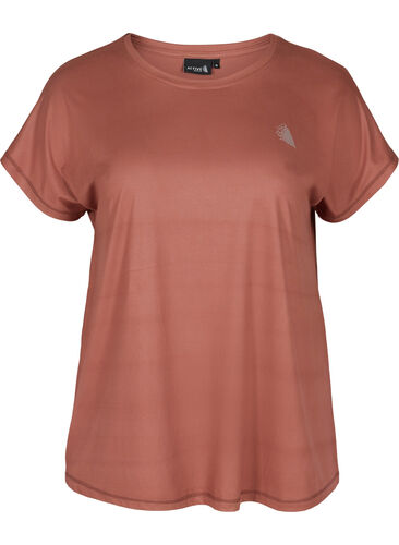 Ensfarget t-skjorte til trening, Mahogany, Packshot image number 0