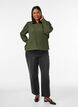 Jerseybluse med struktur og ballongsilhuett, Gr&oslash;nn, Model image number 1