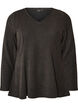 Jersey bluse med ribbet tekstur og A-linje passform, Svart, Packshot image number 0
