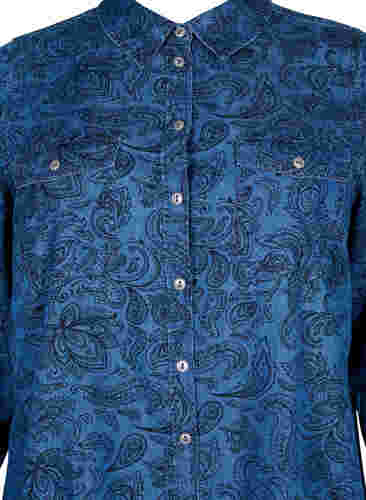 Skjorte i bomull med paisleymønster, Blue Paisley, Packshot image number 2