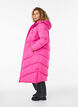 Lang pufferjakke med hette og lommer, Rosa, Model image number 2