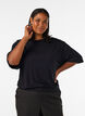 Jerseybluse med albuelange ballongermer, Svart, Model image number 0