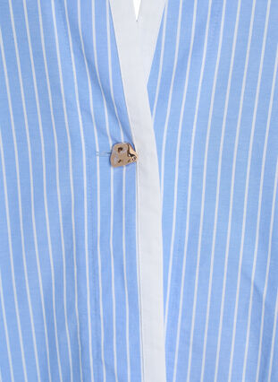 Zizzi Stripete skjorte med dekorativ lukking, Light Blue Stripe , Packshot image number 2