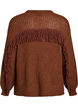 Strikket bluse med frynser på ryggen, Brun, Packshot image number 1