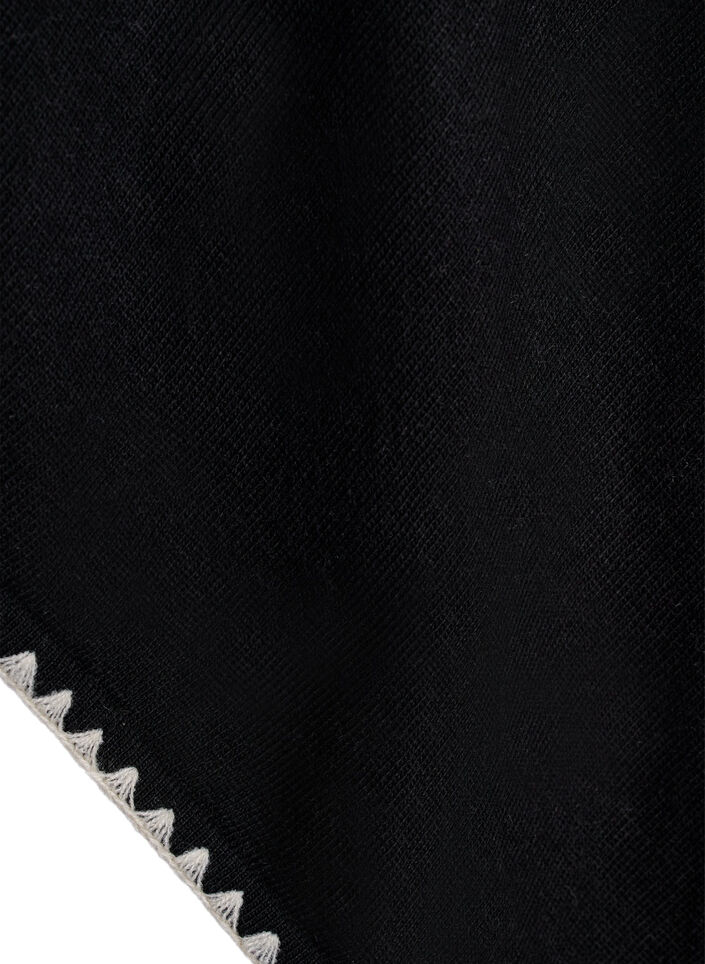 Finstrikket poncho, Svart, Packshot image number 3