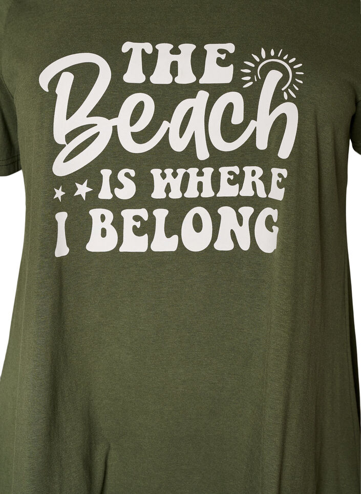 T-skjorte med rund hals og A-linje form, Gr&oslash;nn, Packshot image number 2