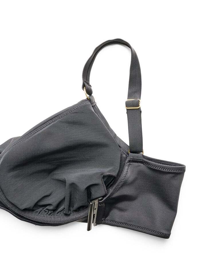 Bikinioverdel med b&oslash;yle og gulldetaljer, Svart, Packshot image number 3