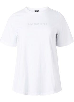 T-skjorte i økologisk bomull med tekst, White HARMONY, Packshot image number 0