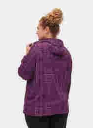 Treningsanorakk med glidelås og lommer, Square Purple Print, Model