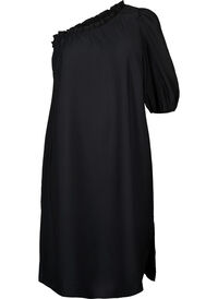 One-shoulder kjole av viskose