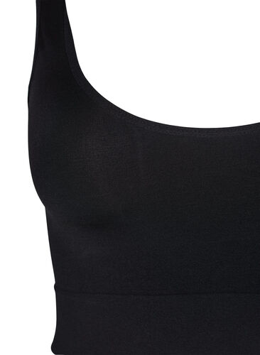 Sømløs BH med rund hals, Black, Packshot image number 2