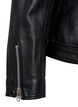 Skinn bikerjakke med belte, Svart, Packshot image number 3