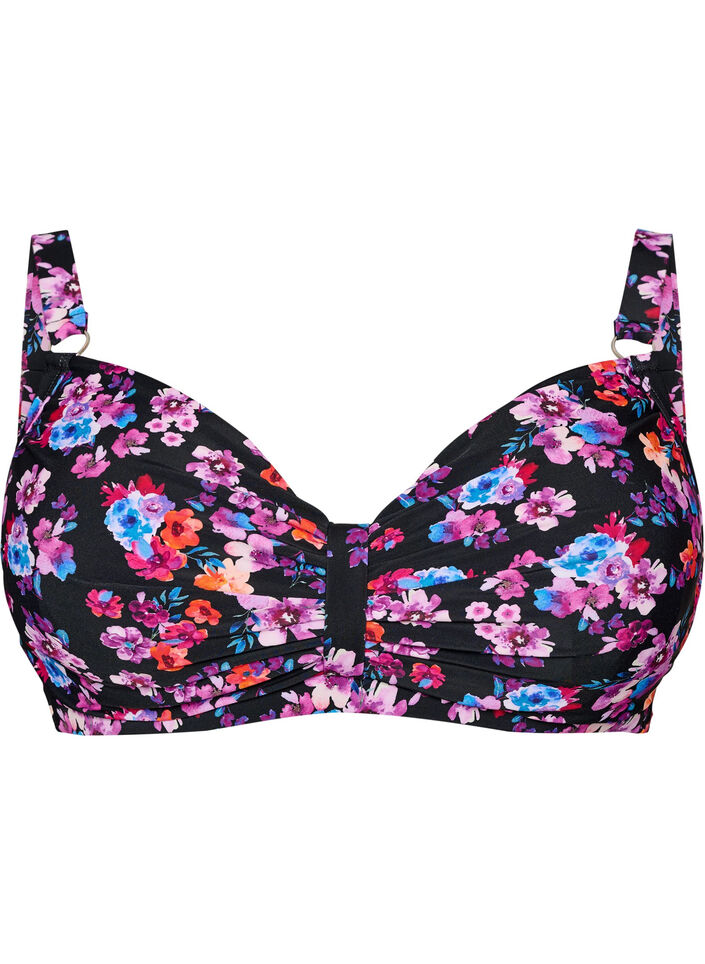 Bikinioverdel med b&oslash;yle og m&oslash;nster, Lilla, Packshot image number 0