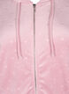 Velour cardigan med hette og lommer, Rosa, Packshot image number 2