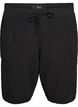 L&oslash;s shorts av bomull med lommer, Svart, Packshot image number 0
