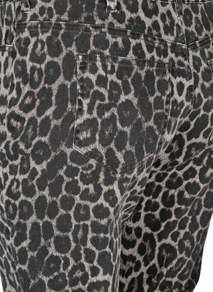 Zizzi Emily jeans med leopardmønster, Grå, Packshot image number 3