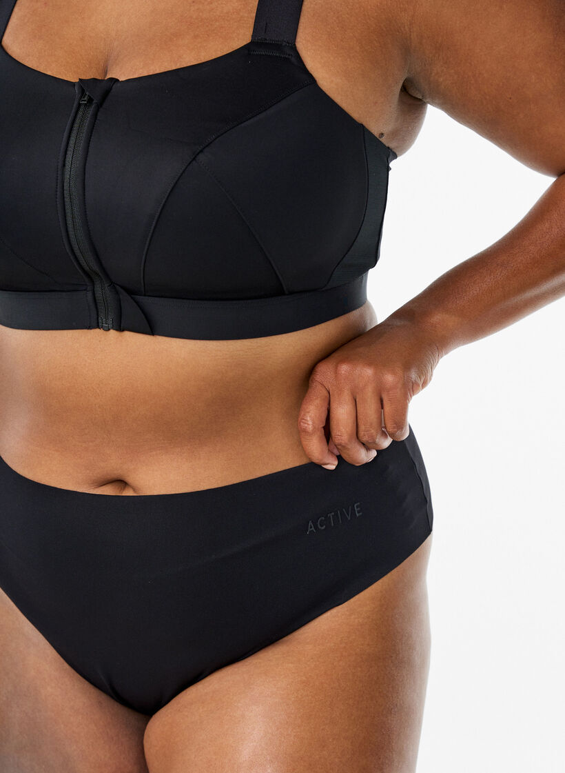 2-pakning usynlige G-streng treningstruser, Svart, Model image number 2