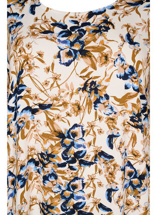 Kortermet viskosekjole med paisleymønster, Ecru Flower, Packshot image number 2