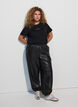 Bomulls T-skjorte med tekstmerke, Svart, Model image number 1