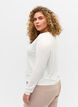 Ribbet cardigan med knyting, White, Model image number 1