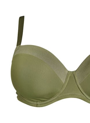 Zizzi Formpresset BH i mikrofiber med satengdetalj, Cypress, Packshot image number 2