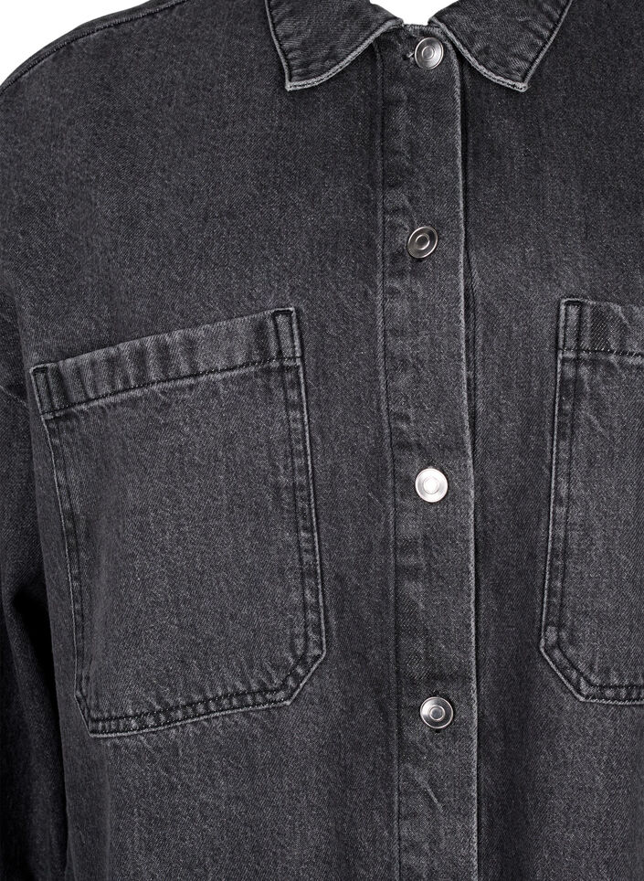 Løstsittende denimjakke med knapper, Grey Denim, Packshot image number 2
