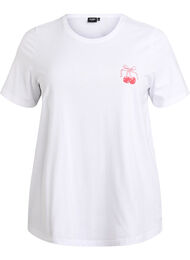 FLASH - T-skjorte med motiv, Bright White Cherry