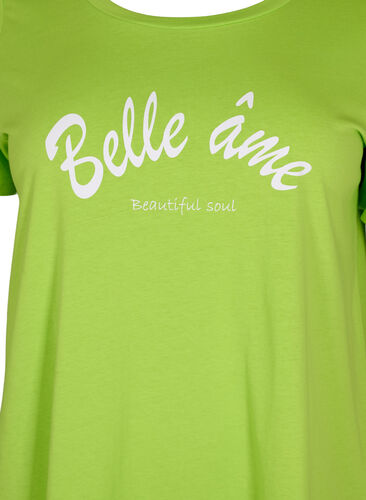 T-skjorte i bomull med trykk, Lime Green w. Bella, Packshot image number 2