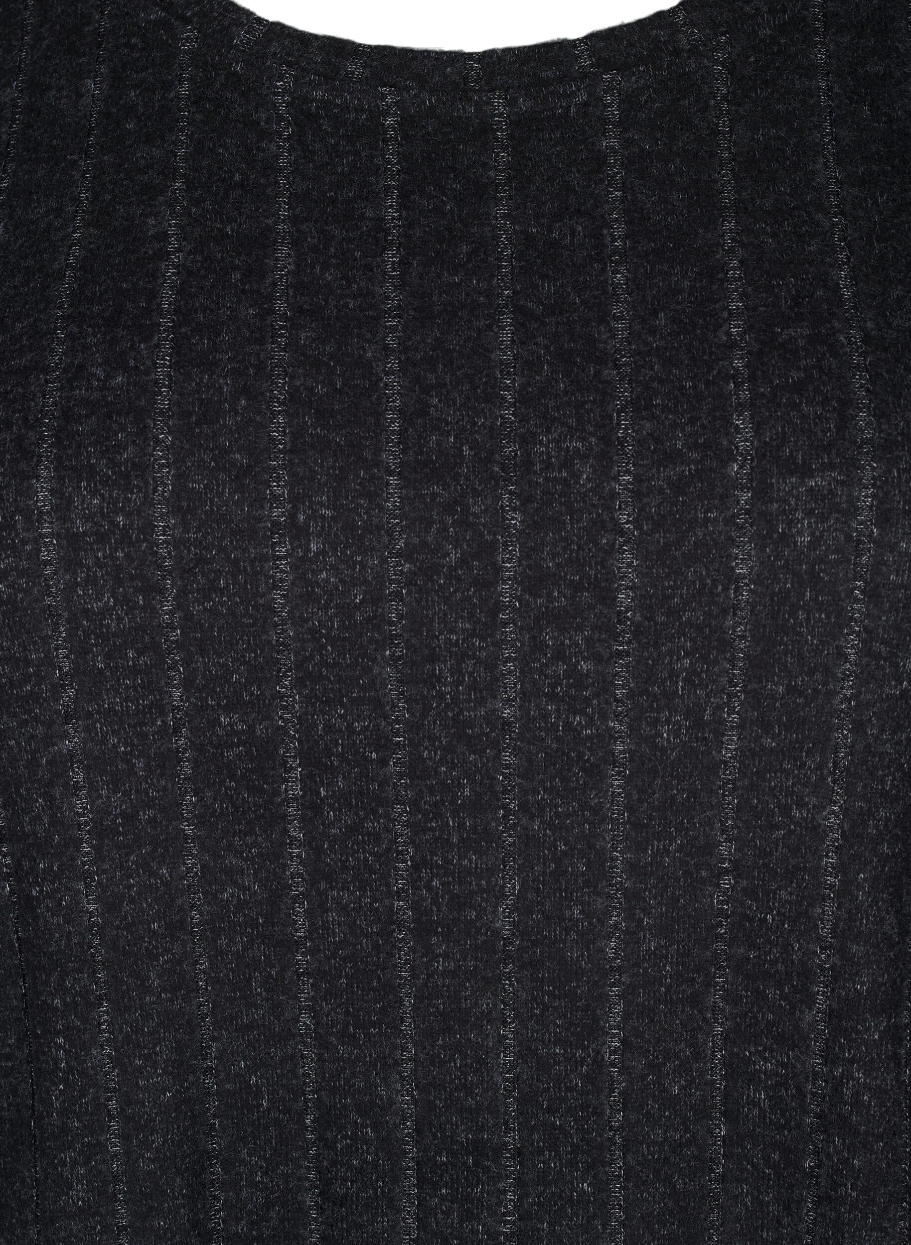 Zizzi L&oslash;s bluse med 3/4-ermer, Svart, Packshot image number 2