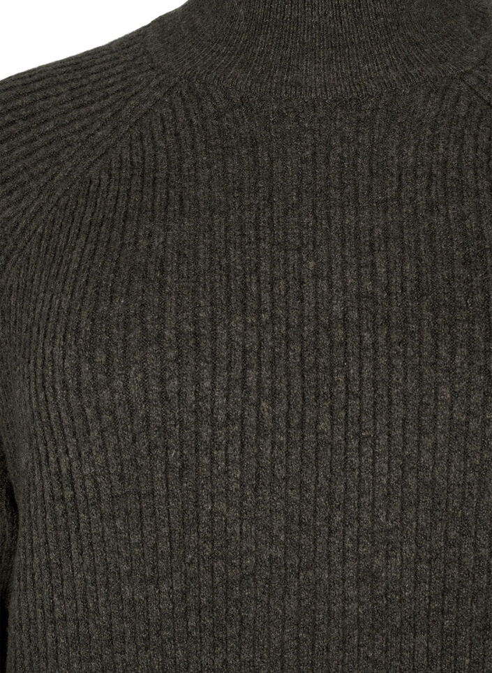 Langermet strikkekjole med høy hals og lange ermer, Sea Turtle Mel., Packshot image number 2