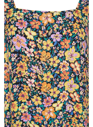 Blomstrete midikjole i viskose , Multi Flower AOP, Packshot image number 2