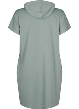 Kortermet kjole i modalblandet sweatshirtkvalitet., Chinois Green, Packshot image number 1