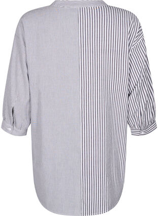 Zizzi Rutete tunika med 3/4 ermer, Svart, Packshot image number 1