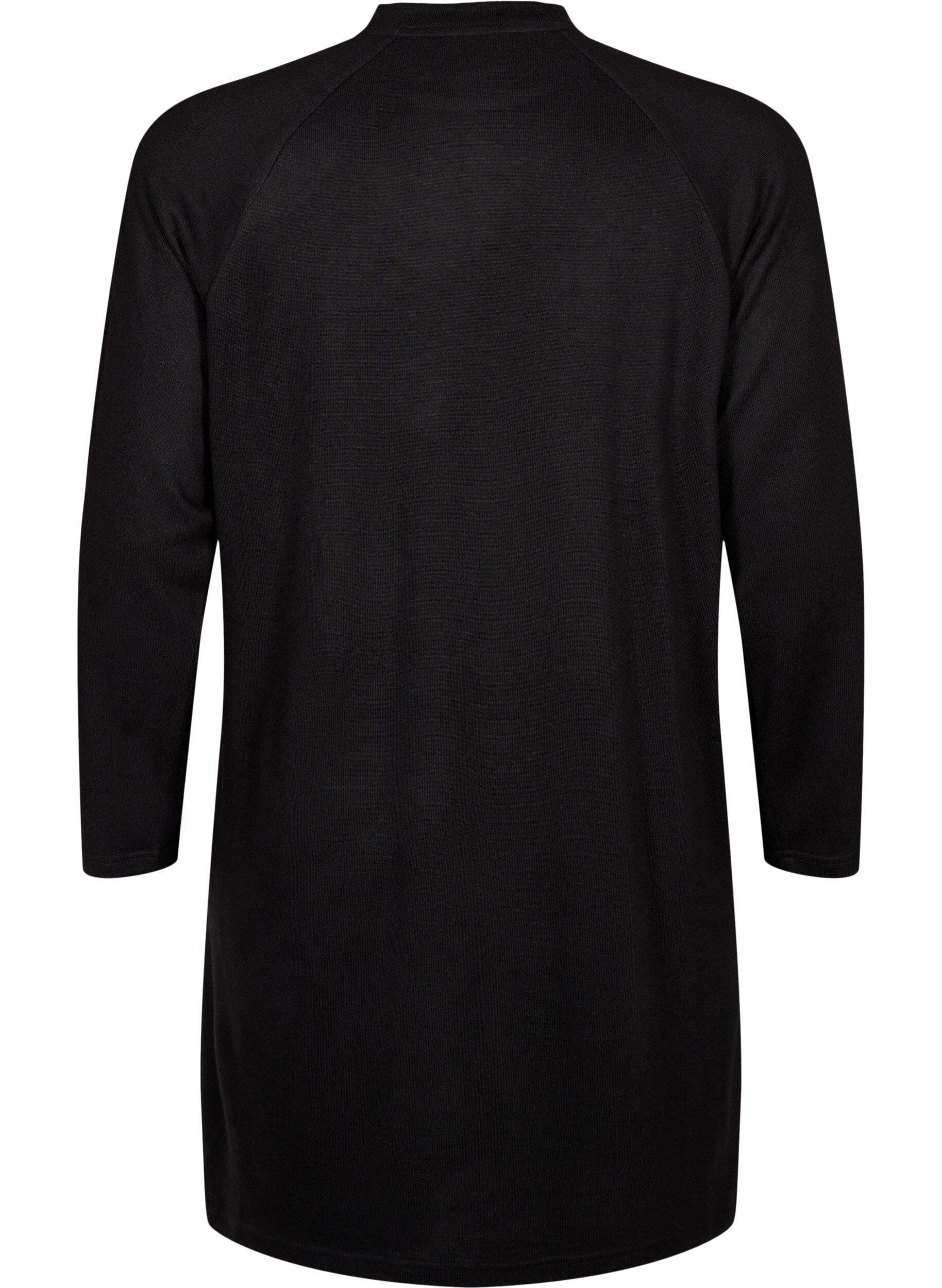 Zizzi Jerseykjole med knapper, Black, Packshot image number 1