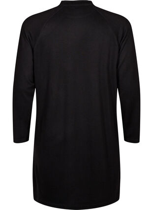 Zizzi Jerseykjole med knapper, Black, Packshot image number 1