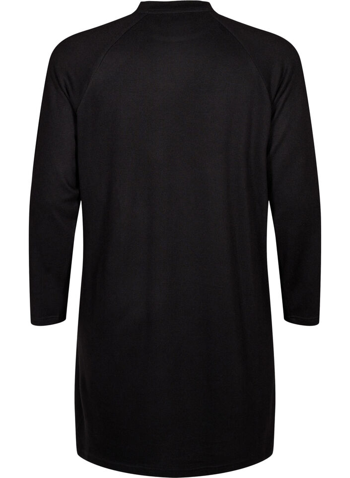 Jerseykjole med knapper, Black, Packshot image number 1