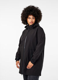Softshelljakke med avtagbar hette, Black, Model
