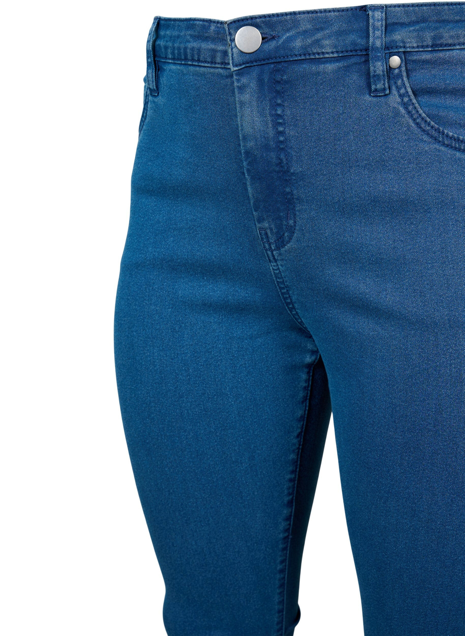 Zizzi Super slim Amy jeans med h&oslash;yt liv, Bl&aring;, Packshot image number 2