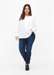 Langermet bluse med tekstur, Bright White, Model image number 2