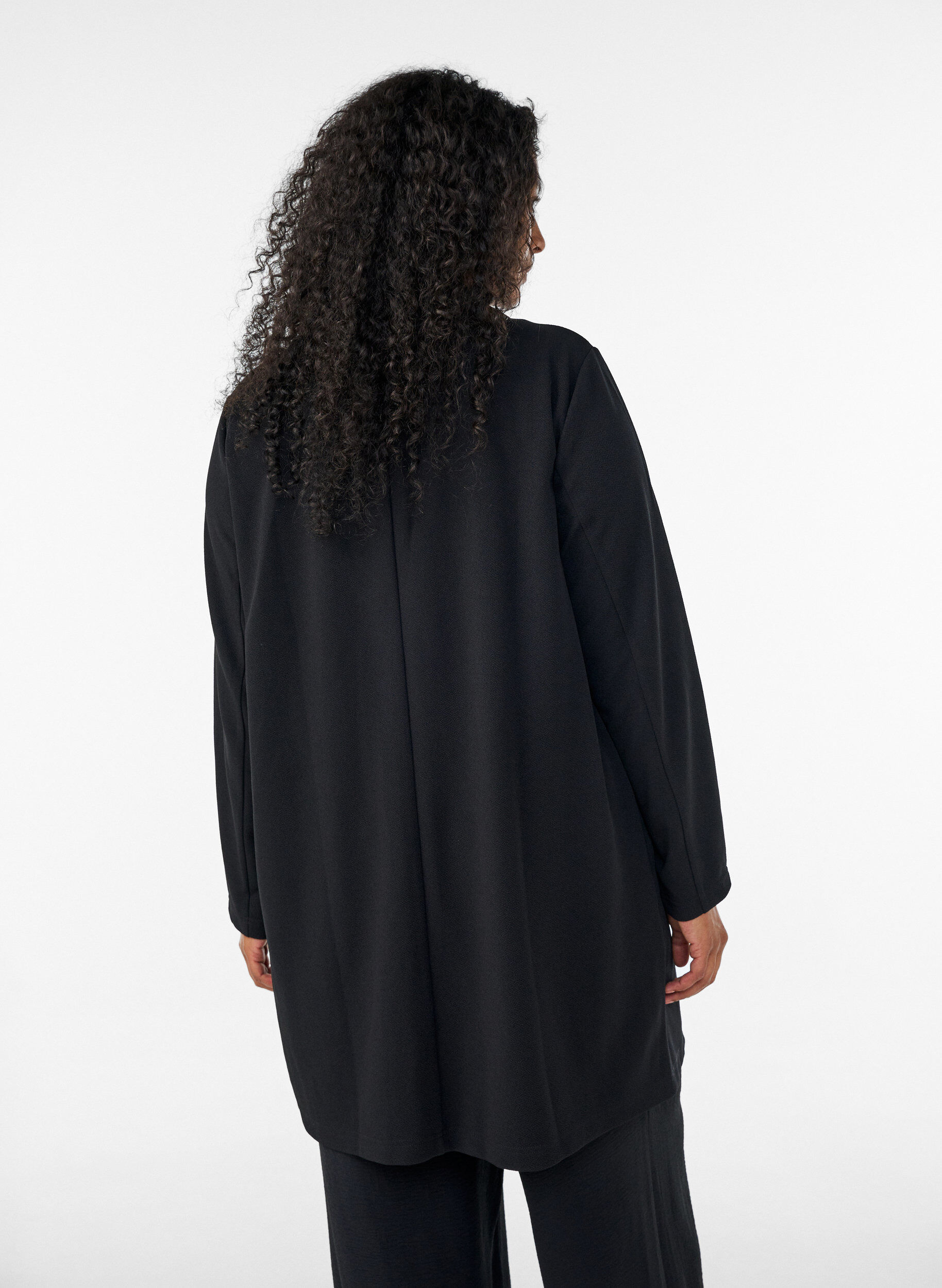 ZizziLang blazer med lommer, Svart, Model image number 2
