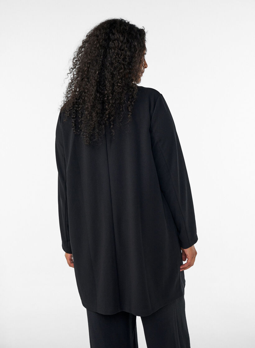 Lang blazer med lommer, Svart, Model image number 2