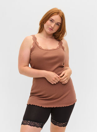 Topp med blondekant, Baltic Amber, Model image number 0