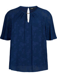 Kortermet bluse med struktur