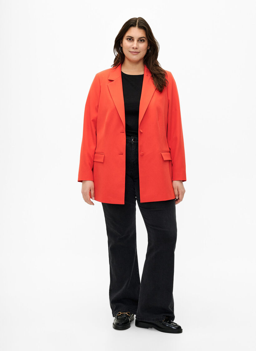 Klassisk blazer med knappelukking, Orange.com, Model image number 2