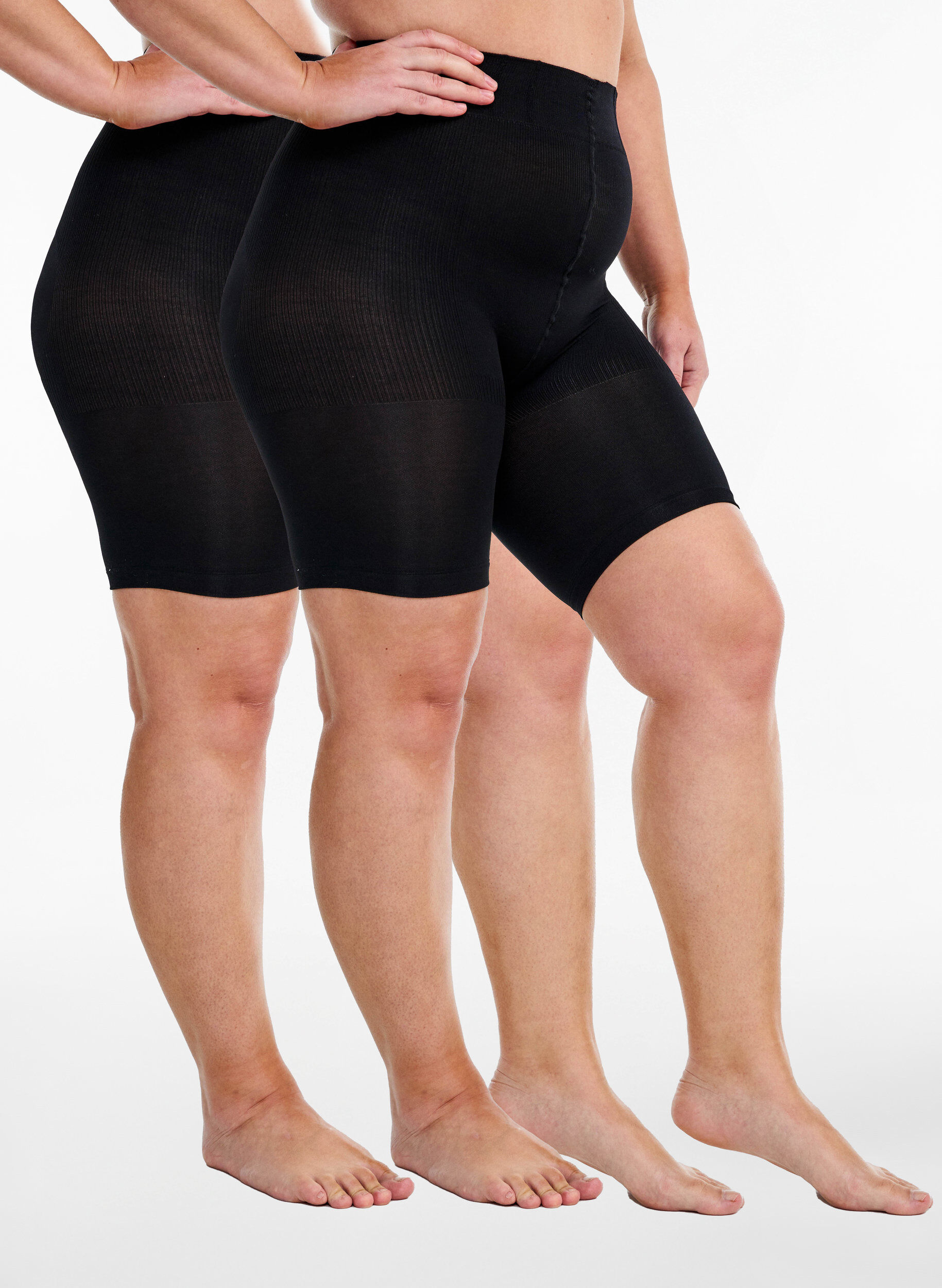2-pakning push-up shorts i 60 denier med shaping-effekt