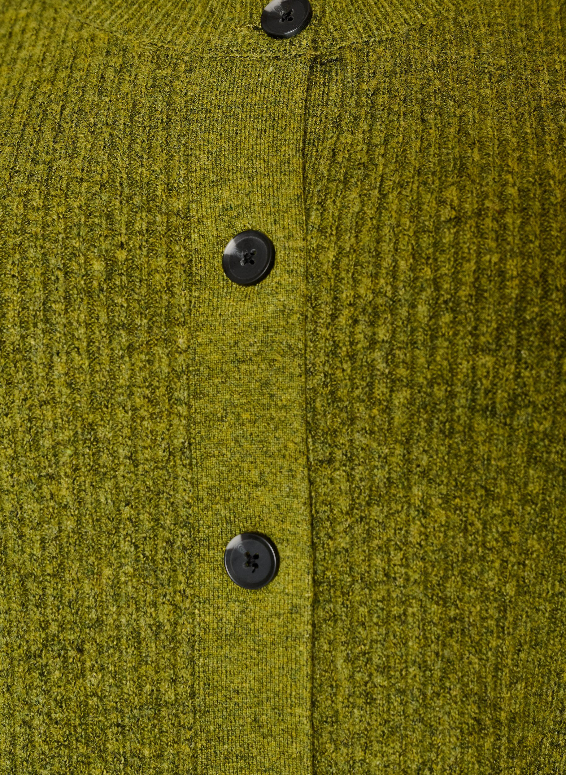 ZizziRibbestrikket cardigan med knapper, Gr&oslash;nn, Packshot image number 2