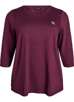 Zizzi Treningsbluse med 3/4-ermer, Winetasting, Packshot image number 0